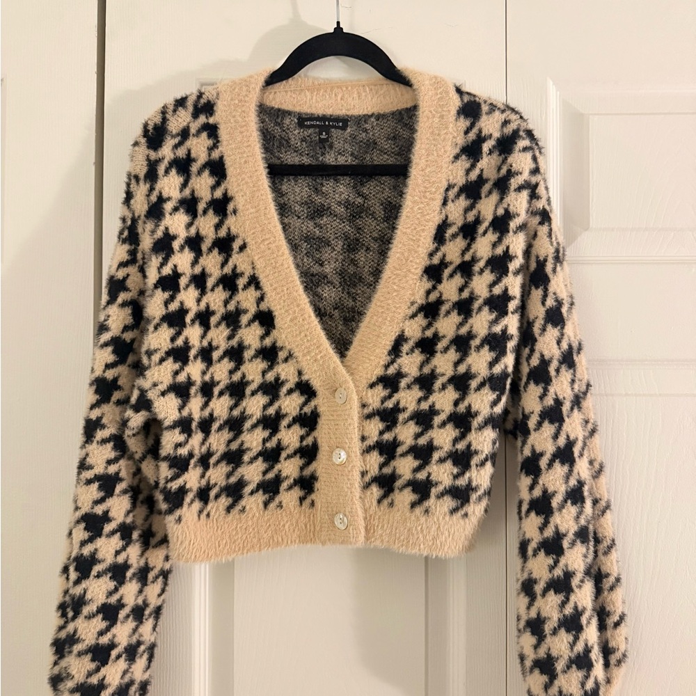 Kendall & Kylie Houndstooth Cardigan